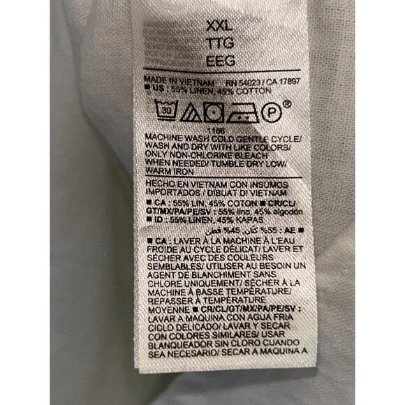 Old Navy Linen Blend Button Up Womans XXL Color Calla Lily Quiet Luxury Beach - Picture 8 of 10